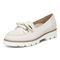 Vionic Teagan Womens Oxford/Lace Up Casual - Cream Nubuck - Left angle