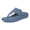 Vionic Activate RX Women's Toe Post Casual Soft Sandal - Captains Blue - Left angle