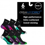 GSA Hydro+  Quarter Extra Cushioned Women's Socks - 6 pairs
