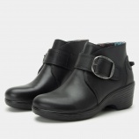Drew Desiree - Brown Calf/Brown Nubuck Women Shoe - 14385 Alegria Symone Wood Look Wedge Comfort Arch Support Women's Ankle Boot