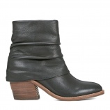 Earth Savvy Block Heel Ruched Bootie Cushioned Arch Support Women's Ankle Boot
