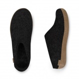 Glerups Wool Open Heel Unisex Slipper / Slip-on Clog - Leather Sole - Model B
