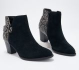 Vionic Naomi Women's Suede Snake-Print Water-Resistant Boots