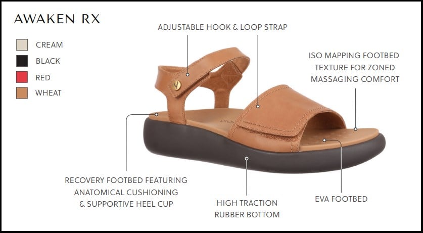 Vionic Women's Awaken RX Comfort Recovery Sandals Features