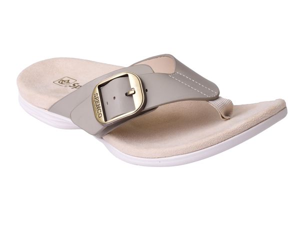 Spenco Sierra Leather Thong Arch Supportive Sandal - Grey Morn - Pair
