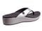 Spenco Weekend Wedge Toe-post Orthotic Sandal - Silver Snake - Bottom