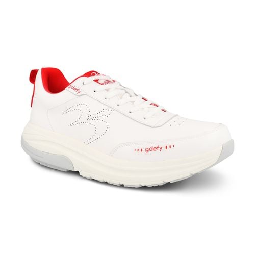 Gravity Defyer Yulaxon Men's GDEFY Athletic Shoes - White / Red - Profile View