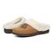Vionic Perrin Womens Mule/Clog Casual - Toffee Micro - pair left angle