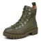 Vionic Jaxen Womens Mid Shaft Boots - Olive Wp Leather Txt - Left angle