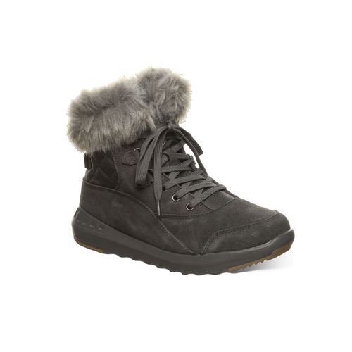 Bearpaw Robin Women's Leather, Faux Fur Boots - 2726W Bearpaw- 030 - Charcoal - Profile View