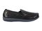 Spenco Siesta Men's Leather Slip-on Comfort Shoe - Black - Side