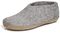 Glerups Wool Closed Heel Unisex Slipper Shoe - Leather Sole - Model A - Grey