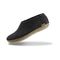Glerups Wool Closed Heel Unisex Slipper Shoe - Leather Sole - Model A - A Charcoal 21