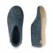 Glerups Wool Closed Heel Unisex Slipper Shoe - Leather Sole - Model A - A Denim 23
