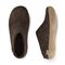 Glerups Wool Open Heel Unisex Slipper / Slip-on Clog - Leather Sole - Model B - B Nature Brown 23