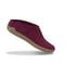 Glerups Wool Open Heel Unisex Slipper / Slip-on Clog - Leather Sole - Model B - Cranberry