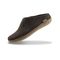 Glerups Wool Open Heel Unisex Slipper / Slip-on Clog - Leather Sole - Model B - B Nature Brown 21