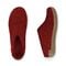 Glerups Wool Open Heel Unisex Slipper / Slip-on Clog - Leather Sole - Model B - Red