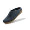 Glerups Wool Open Heel Unisex Slipper / Slip-on Clog - Rubber Sole - Model BR - Denim/Honey