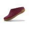 Glerups Wool Open Heel Unisex Slipper / Slip-on Clog - Rubber Sole - Model BR -  Cranberry/Honey