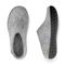 Glerups Wool Open Heel Unisex Slipper / Slip-on Clog - Rubber Sole - Model BR - Grey/Black