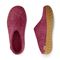 Glerups Wool Open Heel Unisex Slipper / Slip-on Clog - Rubber Sole - Model BR -  Cranberry/Honey