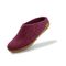 Glerups Wool Open Heel Unisex Slipper / Slip-on Clog - Rubber Sole - Model BR -  Cranberry/Honey