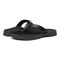 Vionic Wyatt Men's Toe-Post Sport Arch Supportive Sandal - Black Leather - pair left angle