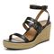 Vionic Sabina Womens Quarter/Ankle/T-Strap Wedge - Black - Left angle