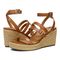 Vionic Sabina Womens Quarter/Ankle/T-Strap Wedge - Tan Natural - pair left angle