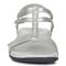 Vionic Mikah Womens Quarter/Ankle/T-Strap Sandals - Silver Metallic - Front