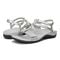 Vionic Mikah Womens Quarter/Ankle/T-Strap Sandals - Silver Metallic - pair left angle