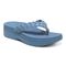 Vionic Kenji Women's Toe-Post Platform Wedge Sandal - Blue Shadow - Angle main