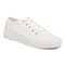 Vionic Oasis Women's Casual Canvas Lace Up Comfort Shoe - White Canvas - Angle main