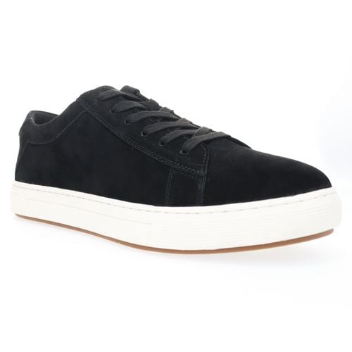 Propet Kenji Men's Suede Sneakers - Black - Angle