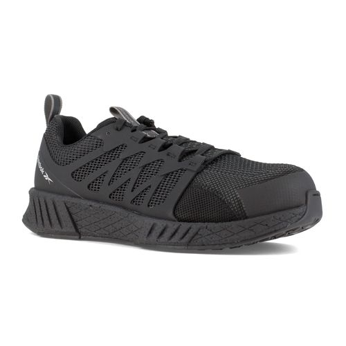 Reebok Men's Fusion Flexweave Composite Toe EH Athletic Work Shoe - Black - Profile View