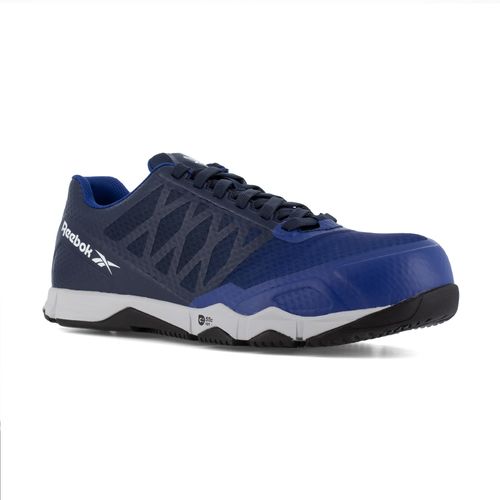 Reebok Work Men's Speed TR Composite Toe SD10 Athletic Work Shoe - Blue/Black - Profile View