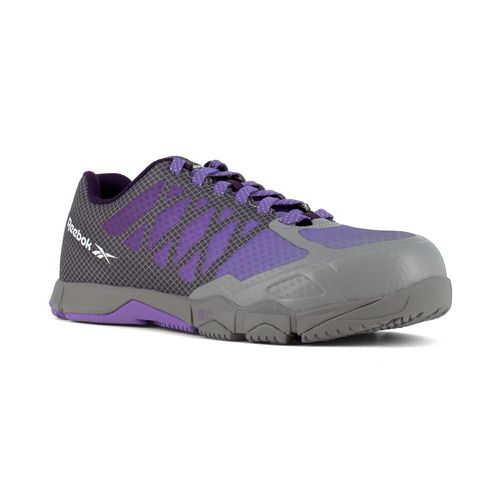 Reebok Work Women's Speed TR Work EH Composite Toe Athletic Shoe - Grey/Purple - Profile View