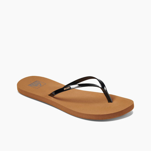 Reef Bliss Nights Women's Sandals - Black Patent/tan - Angle