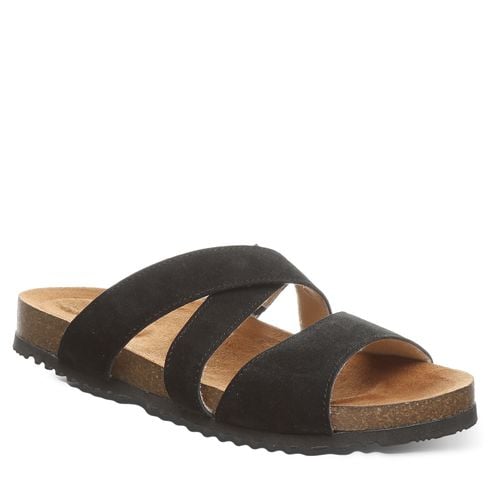 Bearpaw Bonnie Women's Cow Suede Upper Sandals - 2905W Bearpaw- 011 - Black - Profile View