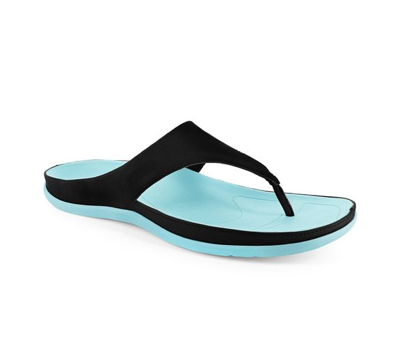 Strive Ilya Women's Supportive Toe-Post Sandals -  Strive Footwear Ilya Black/Blue Angle