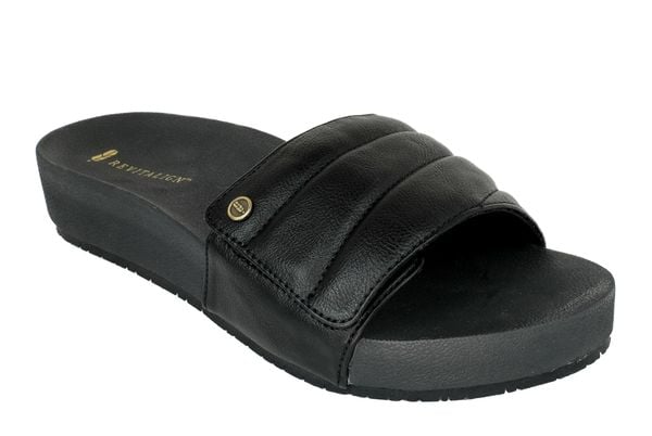 Revitalign Breezy Deluxe Women's Orthotic Slide Sandal - Black 1