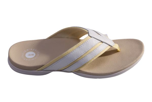 Revitalign Webbed Flip Women's Supportive Sandal - Pastel Yellow - Profile