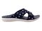 Spenco Kholo Polka Dot Women's Orthotic Slide Sandal - Navy - Profile