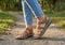 Orthofeet Amalfi Heel Strap Women's Sandal - Camel - Lifestyle View - 8