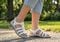 Orthofeet Amalfi Heel Strap Women's Sandal - Snake White - Lifestyle View - 8