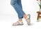 Orthofeet Amalfi Heel Strap Women's Sandal - Snake White - Lifestyle View - 2
