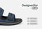 Orthofeet Calypso Hands-Free Supportive Sandal - Blue/black - Feature Detail - 4