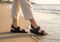 Orthofeet Calypso Hands-Free Supportive Sandal - Black - Lifestyle View - 8