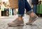 Orthofeet Coral Stretch Arch-Support Women's Sneakers - Beige Leopard - Lifestyle View - 8